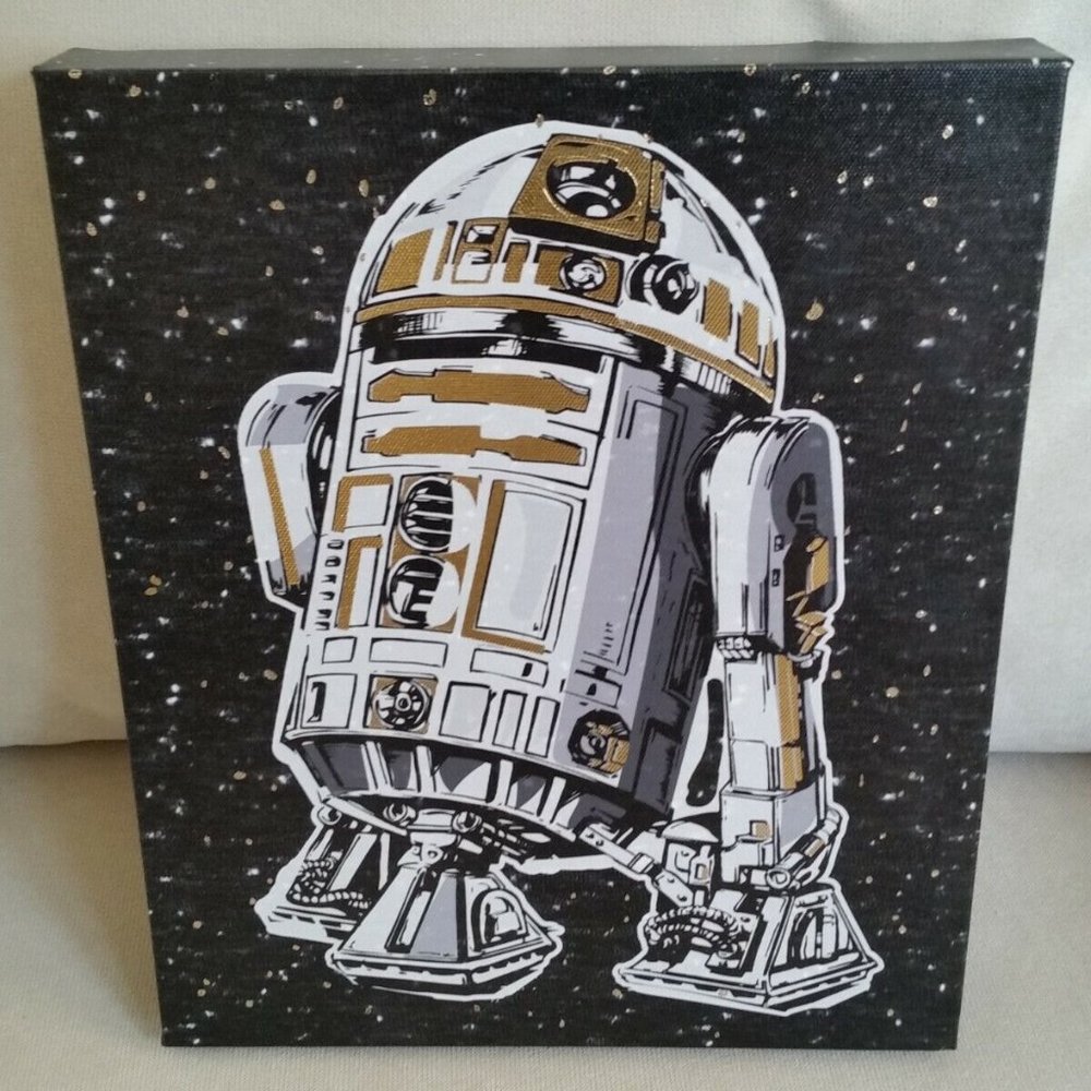 Star Wars R2-D2 Canvas Print And Darth Vader Airbrushed Art